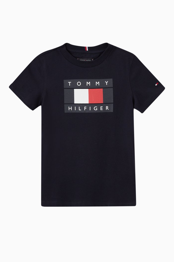 

Logo Flag T-shirt in Cotton, Blue
