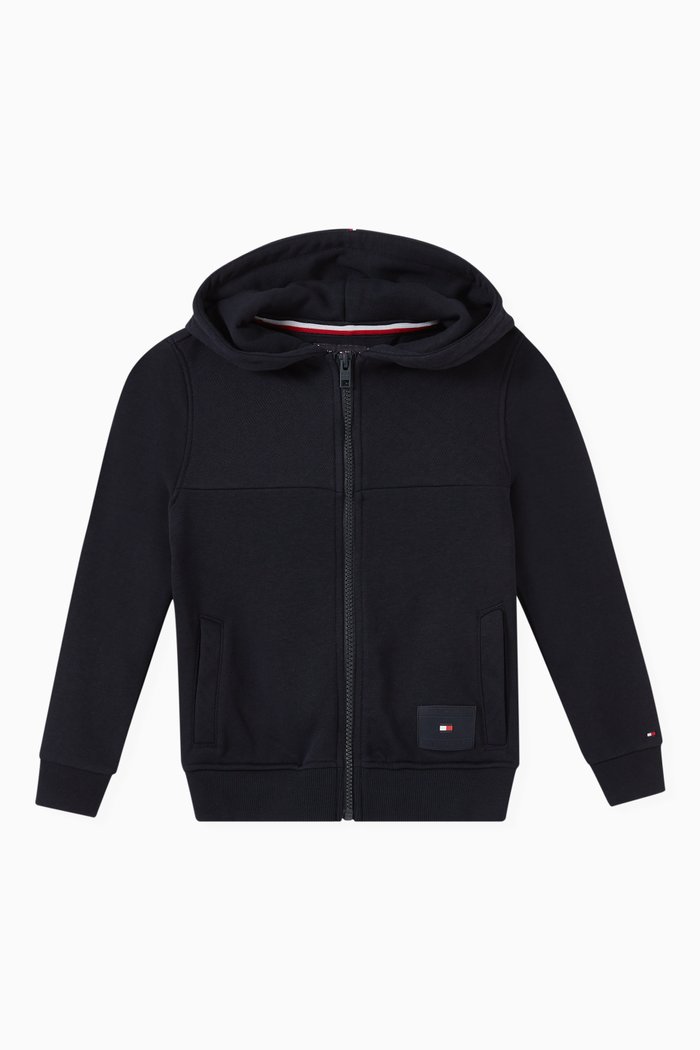 

Logo-print Hoodie in Organic Cotton, Blue