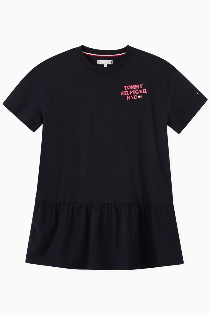 

Logo-print Dress in Organic Cotton, Blue