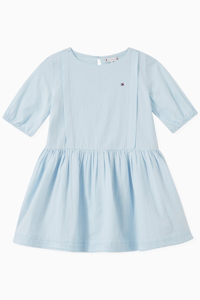 

Logo Print Dress in Organic Cotton, Blue