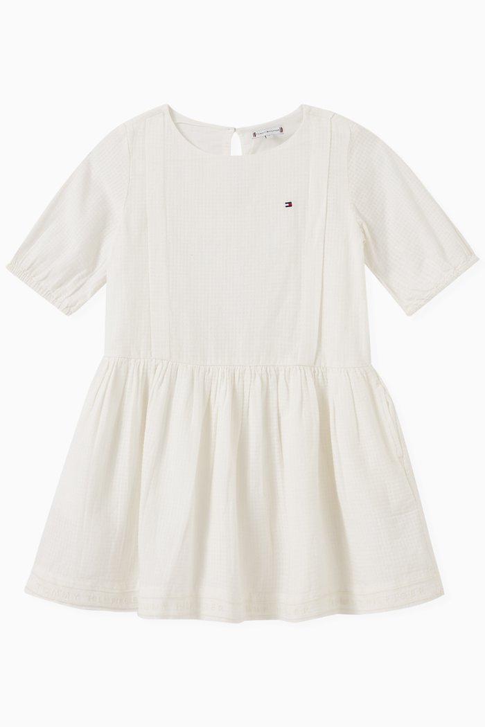 Logo-print Dress in Organic Cotton, White