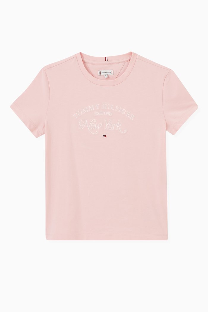 

Icon Script Logo T-shirt in Cotton, Pink