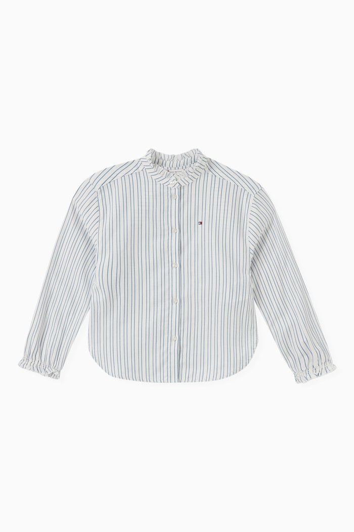 

Striped Shirt in Organic Cotton, White