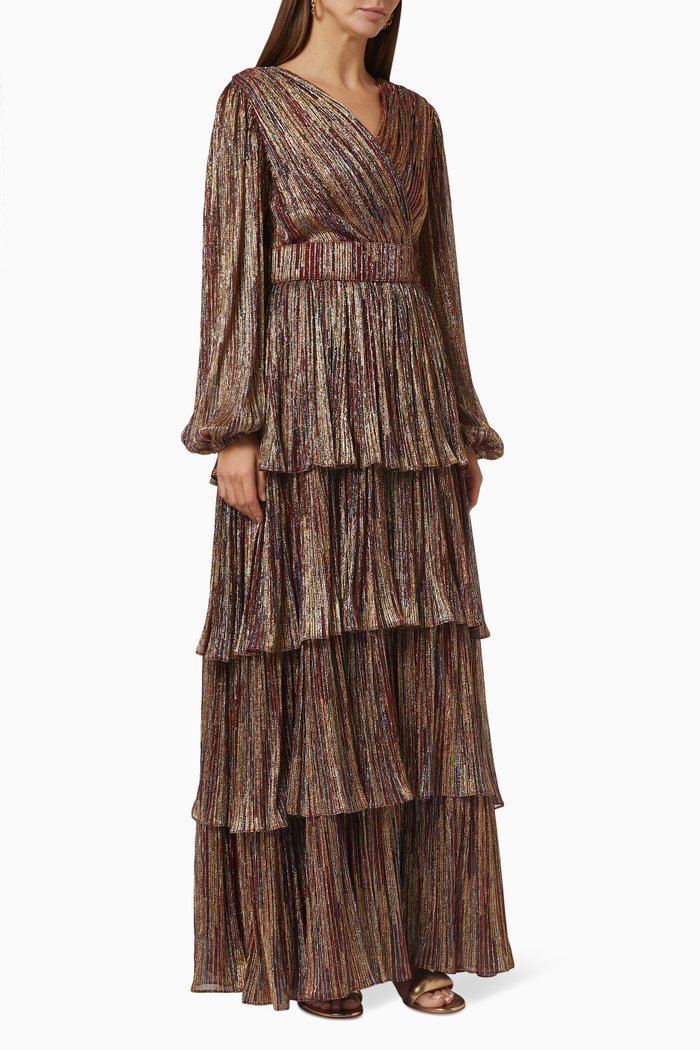 Belted Maxi Dress, Red
