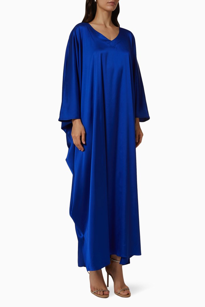 Summer Kaftan in Satin, Blue