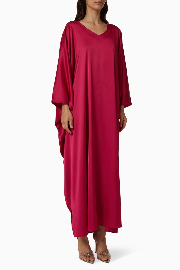 Summer Kaftan in Satin, Pink