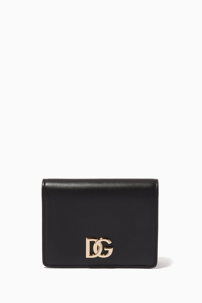 

DG Wallet in Dauphine Calfskin Leather, Black