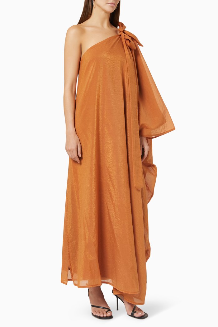 

One Shoulder Kaftan, Orange