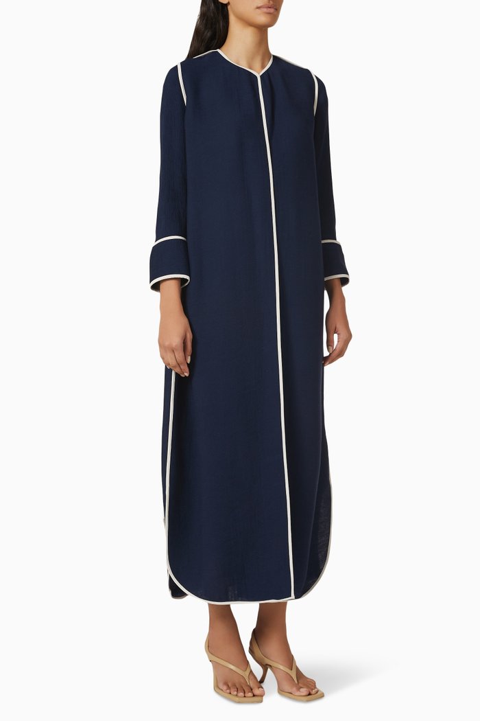 

Ripple Long Sleeve Abaya, Blue