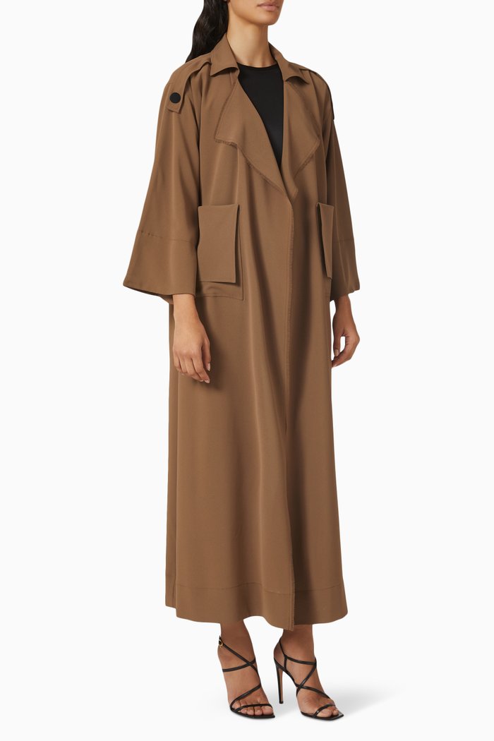 Summer Trench Abaya, Brown