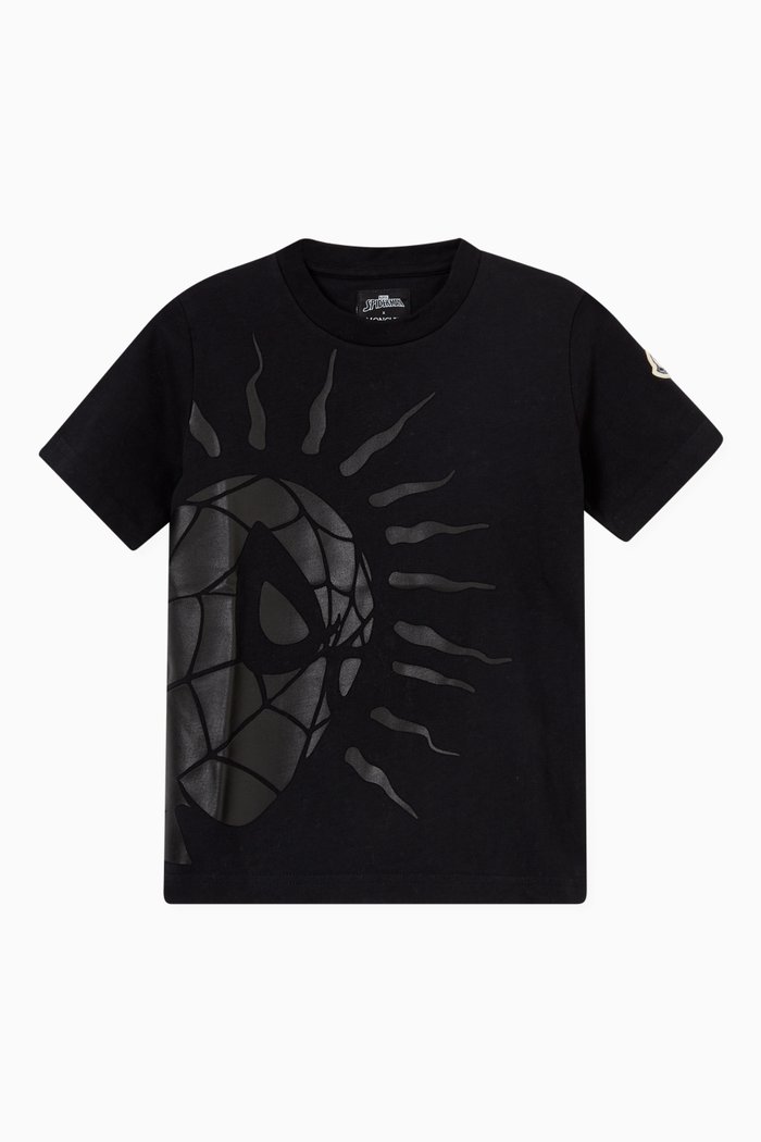 Spidey-Sense Print T-shirt in Cotton, Black