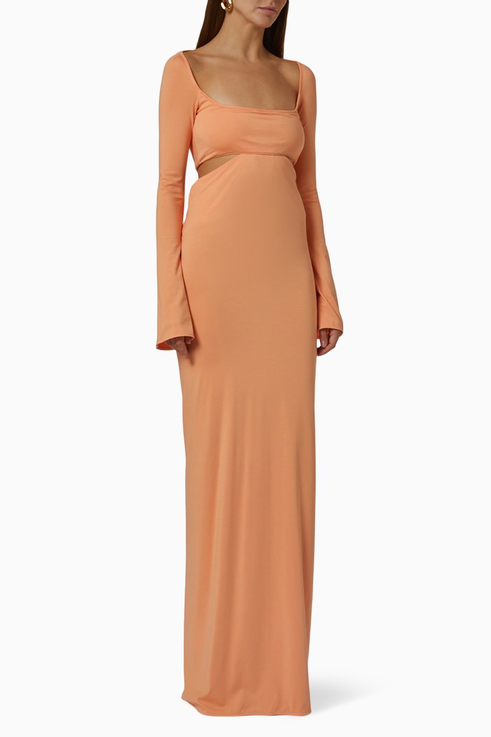 

Leslie Long Dress in Light Jersey, Pink