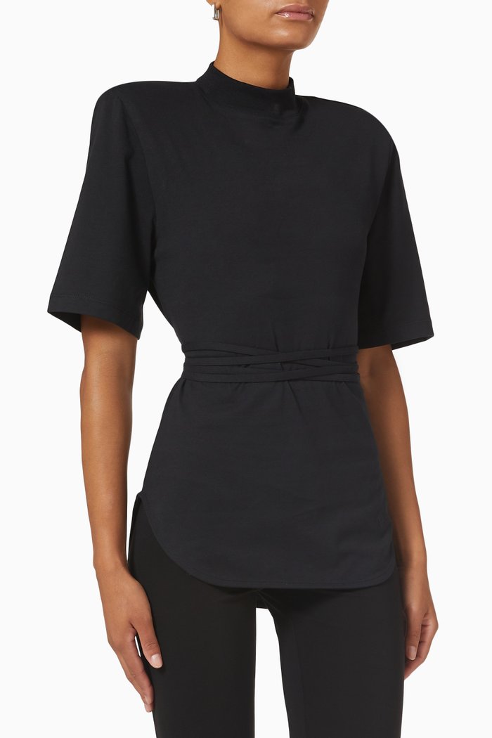 

Aurelie T-shirt in Cotton, Black