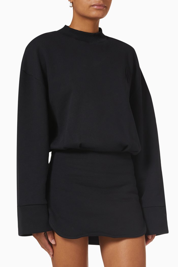 

Palmer Mini Dress in Cotton Jersey, Black