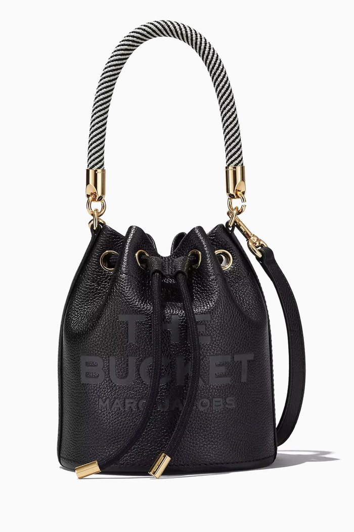 The Bucket Bag in Leather, Black
