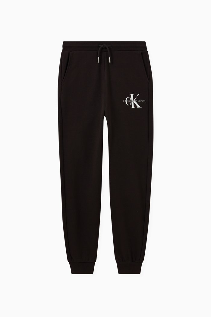 Monogram Logo Sweatpants in Cotton, Black