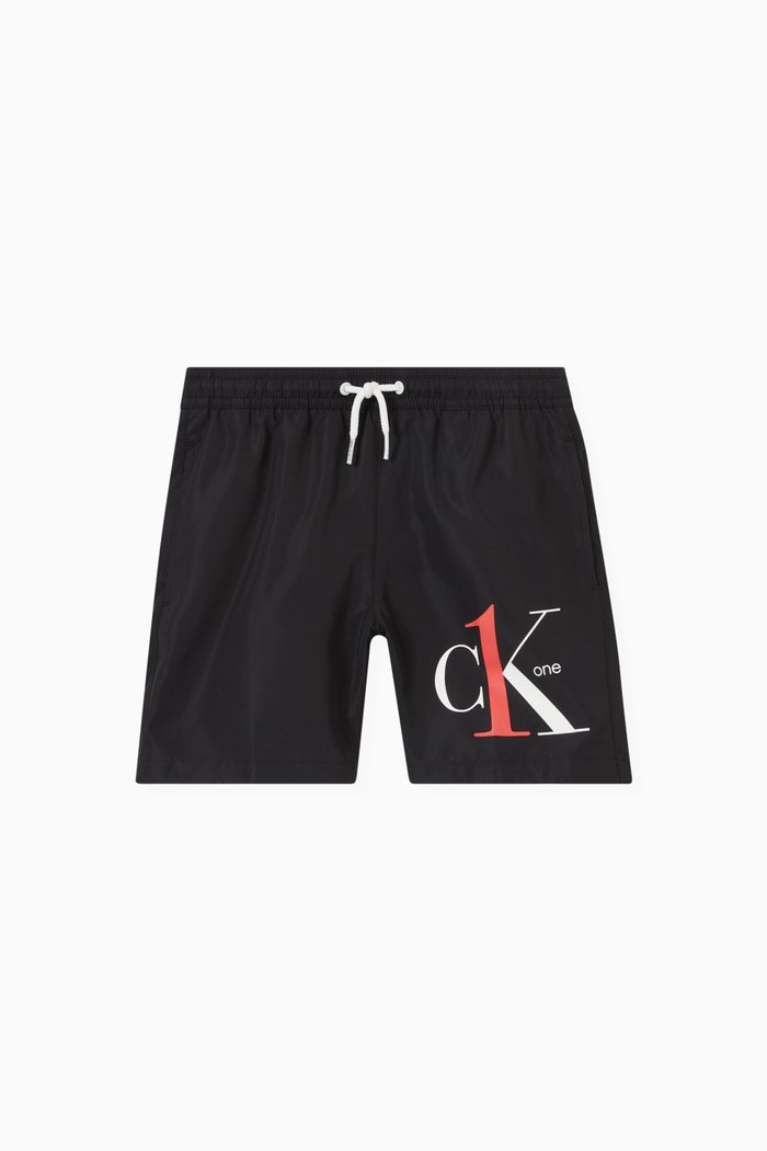

Logo Swim Shorts in Polyester, Black
