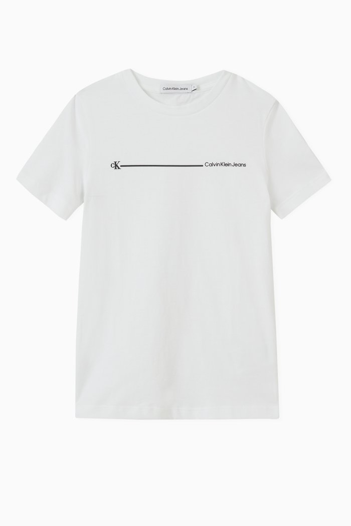 

Lined Logo T-shirt in Cotton, White