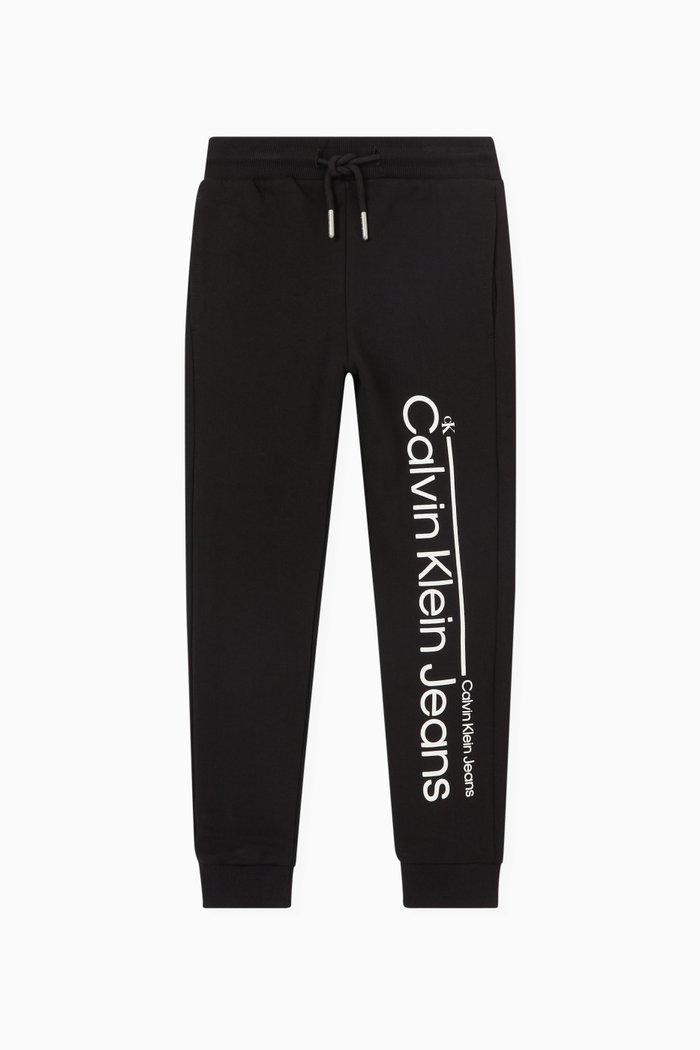 Logo Sweatpants in Cotton Terry, Black