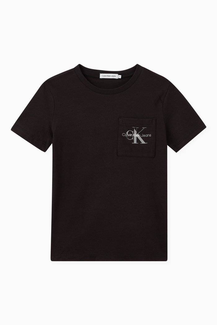 

Reflective Logo Print T-shirt in Cotton, Black
