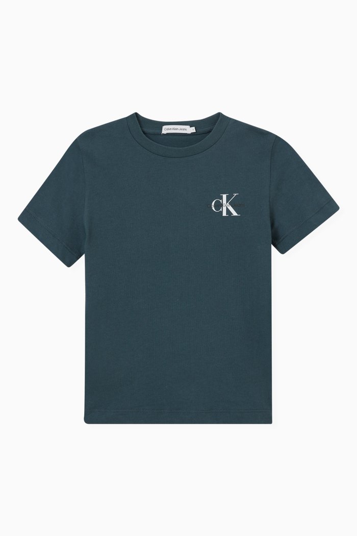 Logo T-shirt in Cotton Jersey, Blue