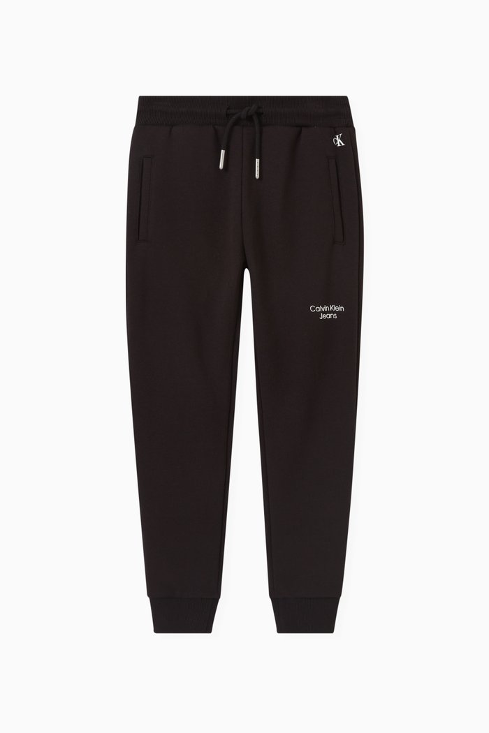 

CKJ Stack Logo Sweatpants in Organic Cotton-blend, Black