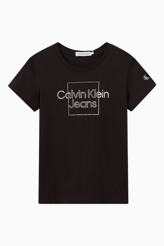 

Metallic Logo T-shirt in Cotton, Black