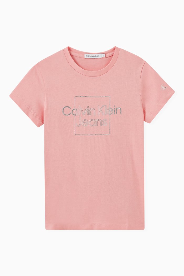 

Metallic Logo T-shirt in Cotton, Pink