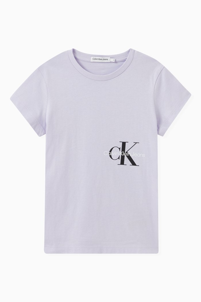 

Logo Print T-shirt in Cotton, Purple
