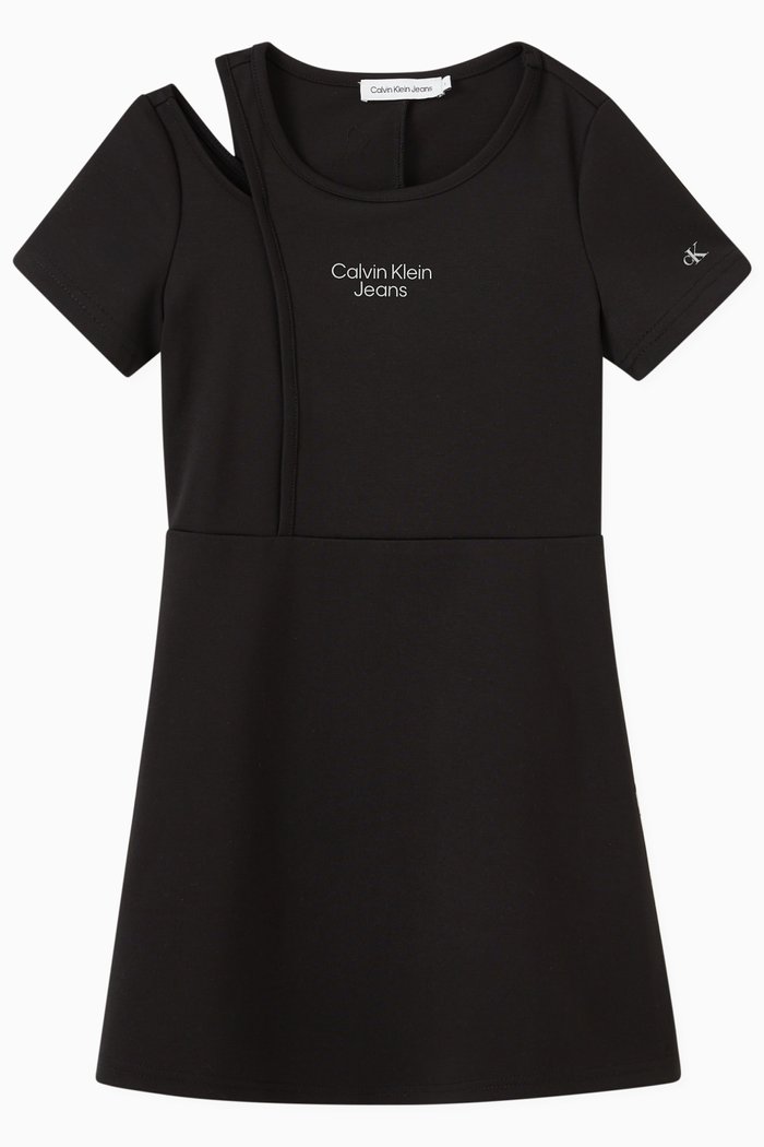 

Punto Cut Out Logo Dress, Black
