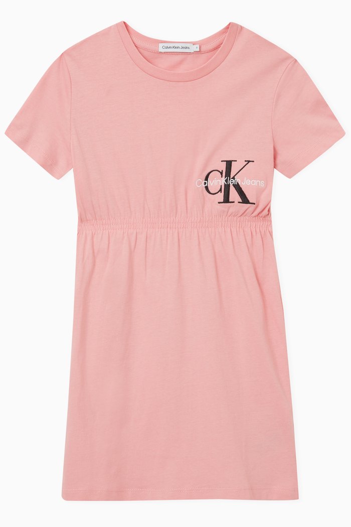 

Logo Dress in Cotton, Pink