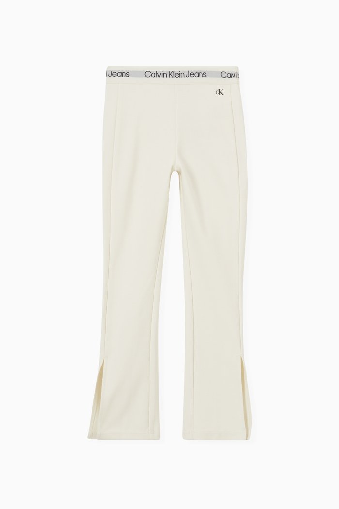 

Logo Tape Flared Pants in Cotton, Neutral