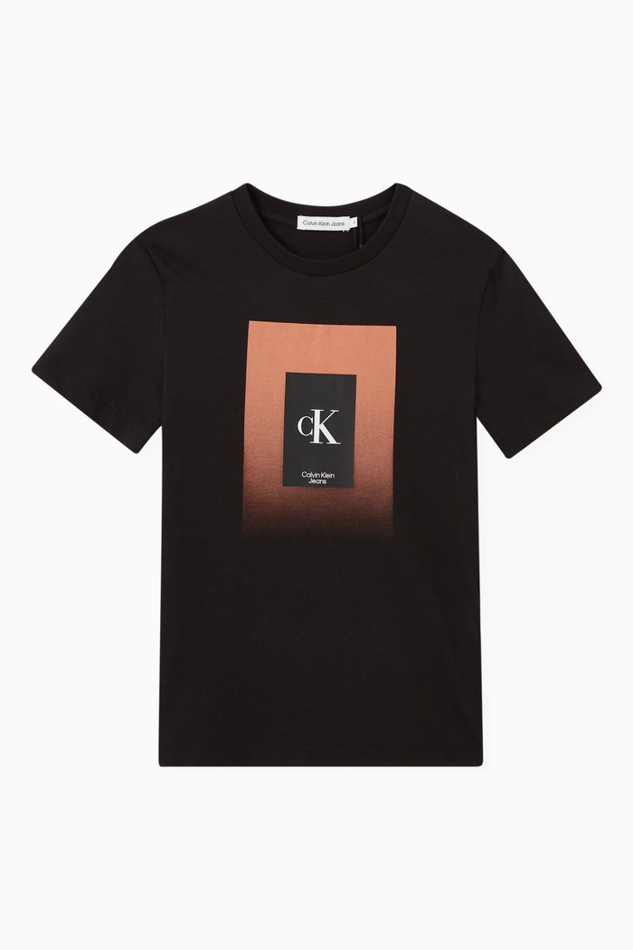 

Gradient Box Logo T-shirt in Cotton, Black