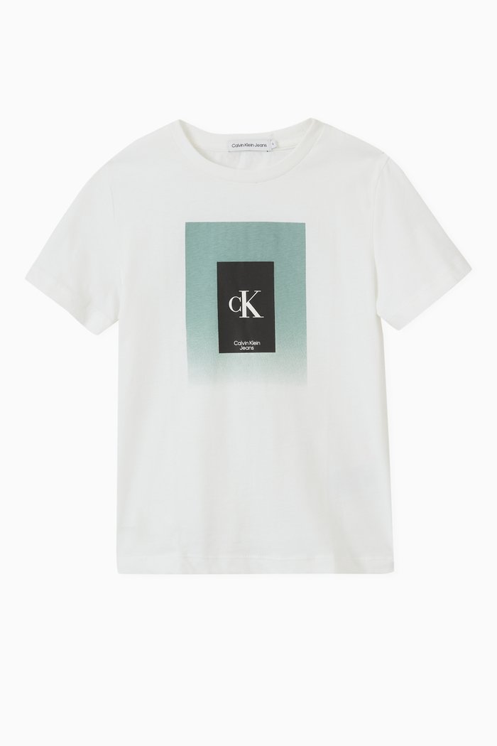 

Gradient Box Logo T-shirt in Cotton, White