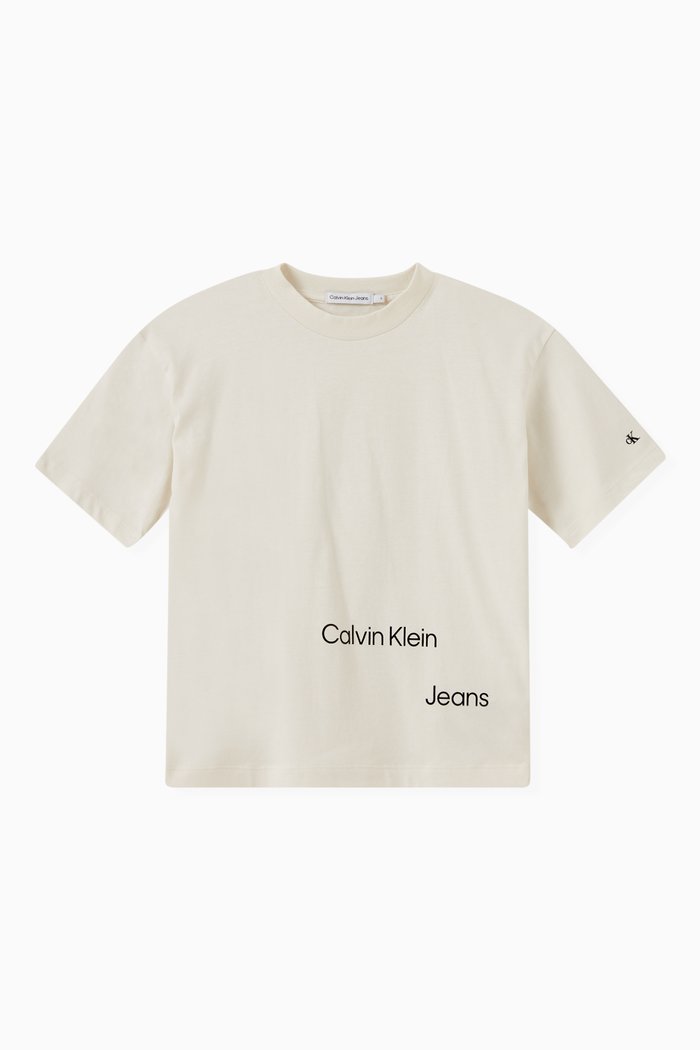 

Disrupted Institutional Logo T-shirt in Cotton, Neutral
