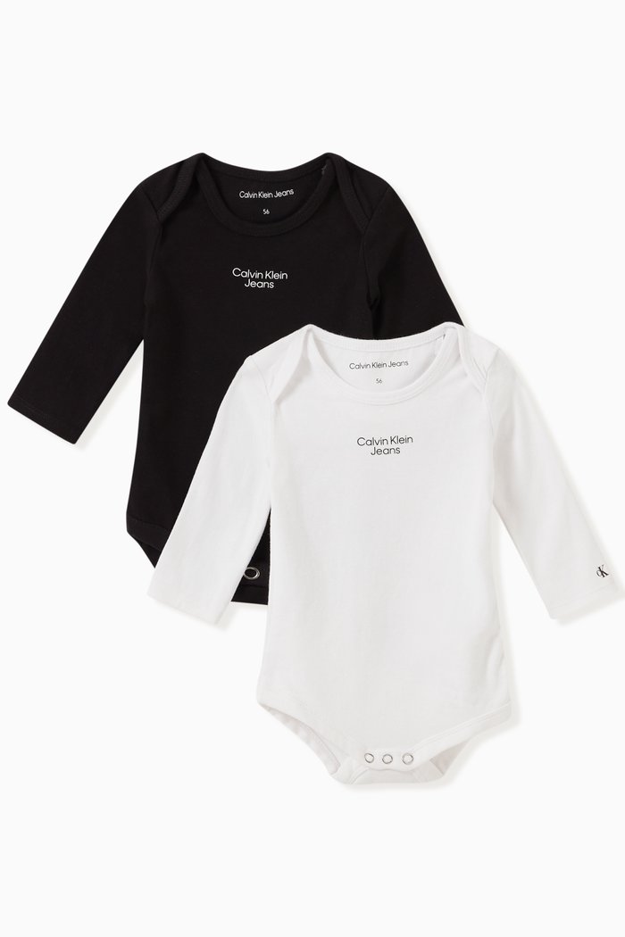 

2-Pack Logo Print Bodysuit in Cotton, Multicolour