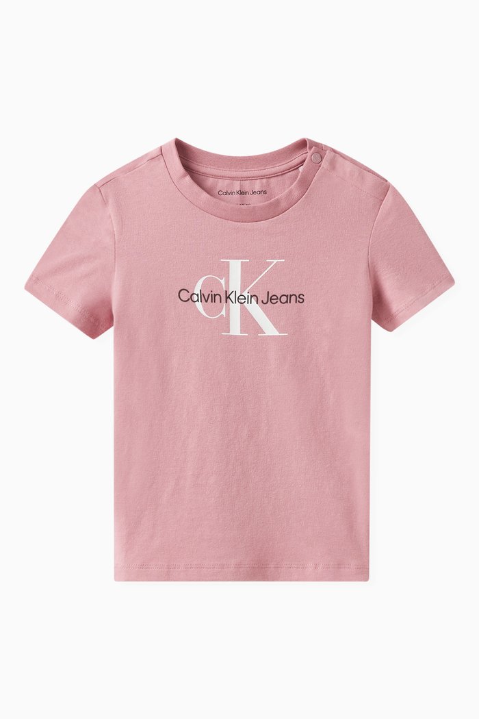 Logo T-shirt in Cotton Jersey, Pink