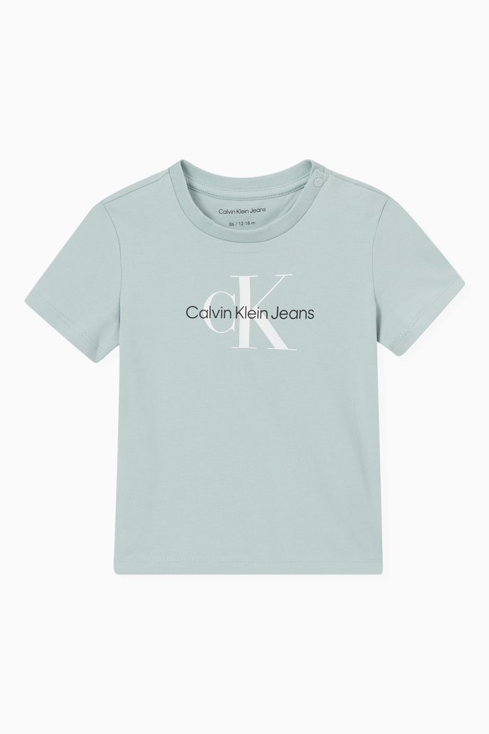 Logo T-shirt in Cotton Jersey, Blue
