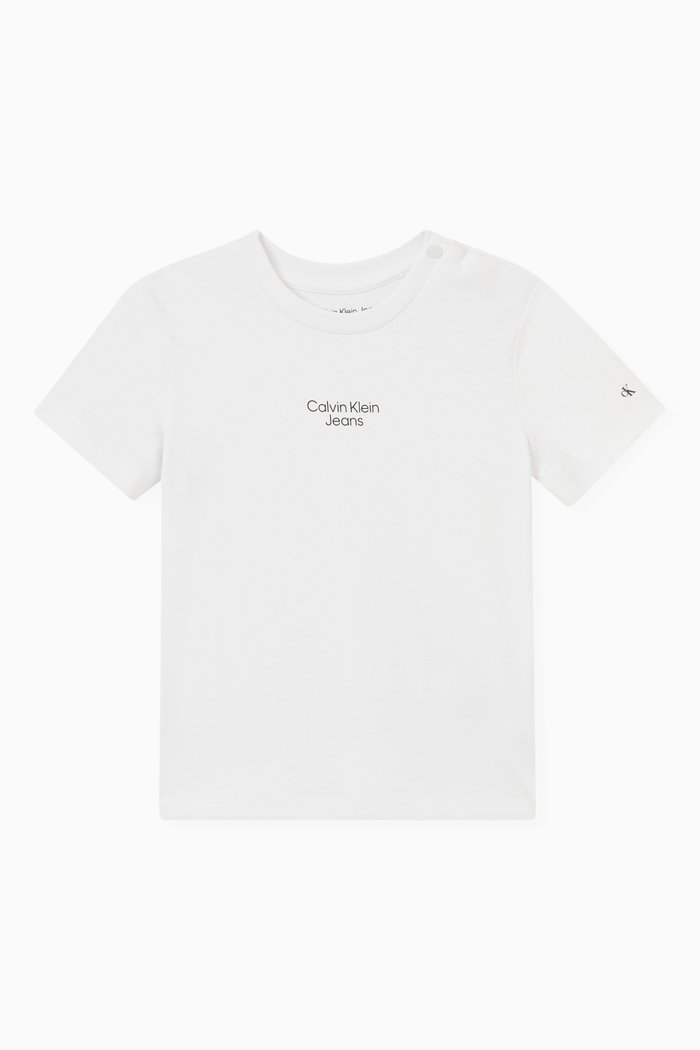 

Logo Stack T-shirt in Cotton, White