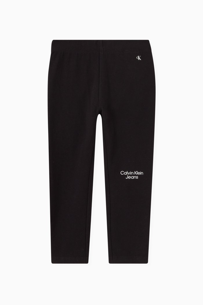 

Logo Leggings in Organic Cotton, Black