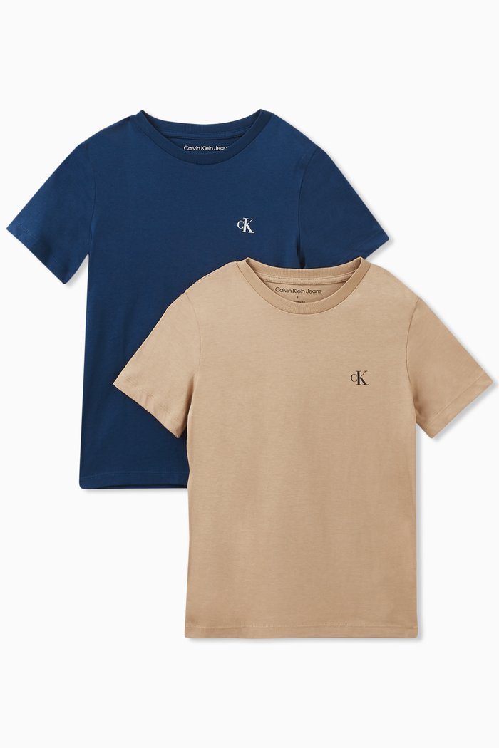 

Monogram Logo T-shirt in Cotton, Set of 2, Blue