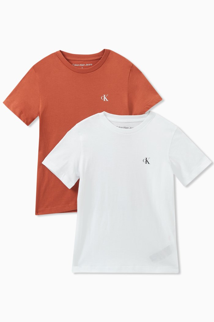 

Monogram Logo T-shirt in Cotton, Set of 2, White