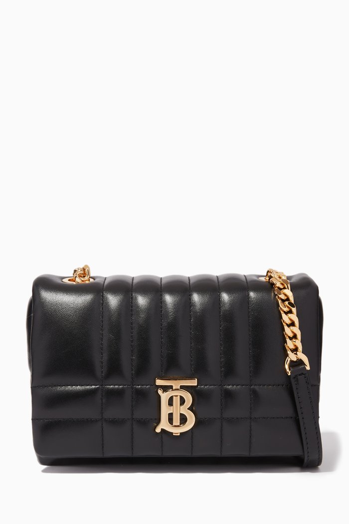 

Lola Mini Satchel Bag in Quilted Leather, Black