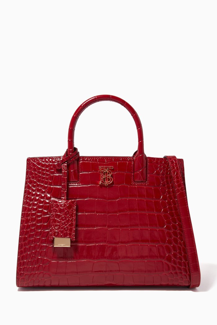 

Mini Frances Bag in Alligator-embossed Leather, Burgundy