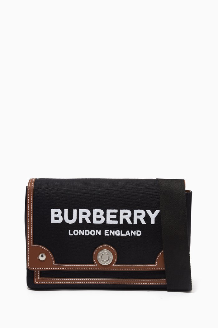 

Horseferry Note Crossbody Bag in Cotton Canvas, Black