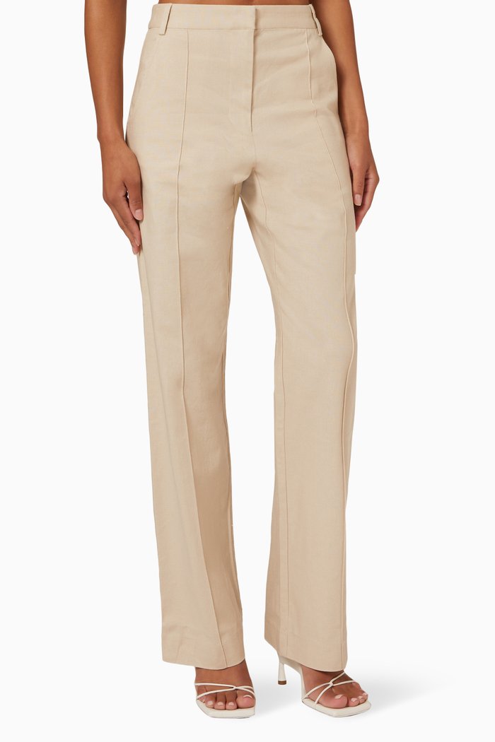 

Fallon Trousers in Stretch Slub, Neutral