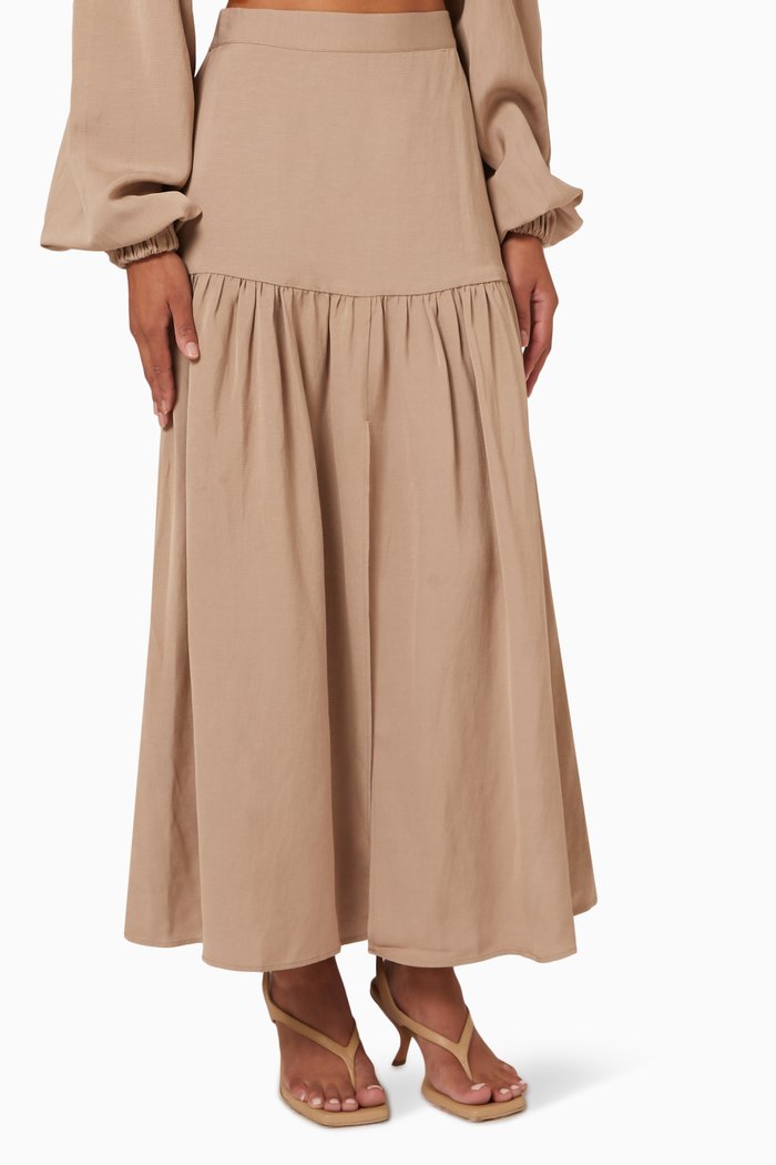 

Young Lovers Skirt in Draped Viscose, Brown