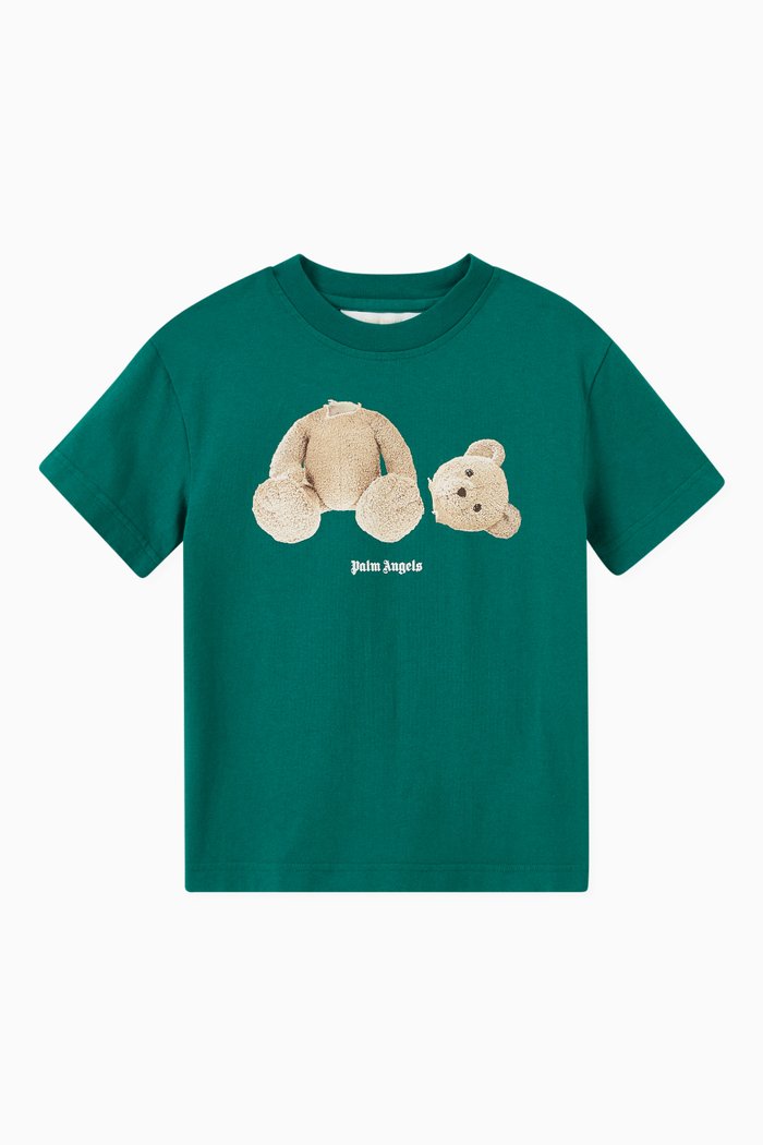 

Bear Print T-shirt in Cotton, Green