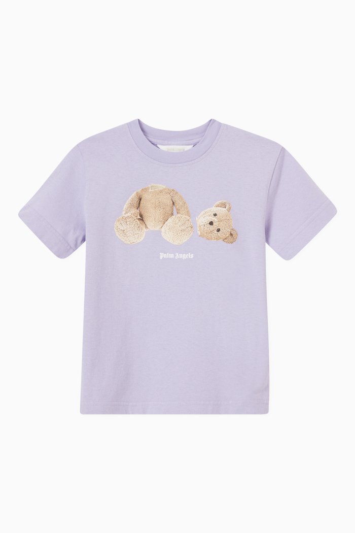 

Bear Print T-shirt in Cotton, Purple