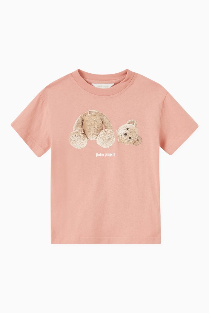 

Bear Print T-shirt in Cotton, Pink